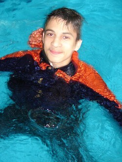 Canoeing in the pool